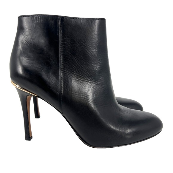 Coach Nila Heeled Booties Womens Size 11 B Leather Black Side Zip Q6266 NEW - Picture 1 of 12